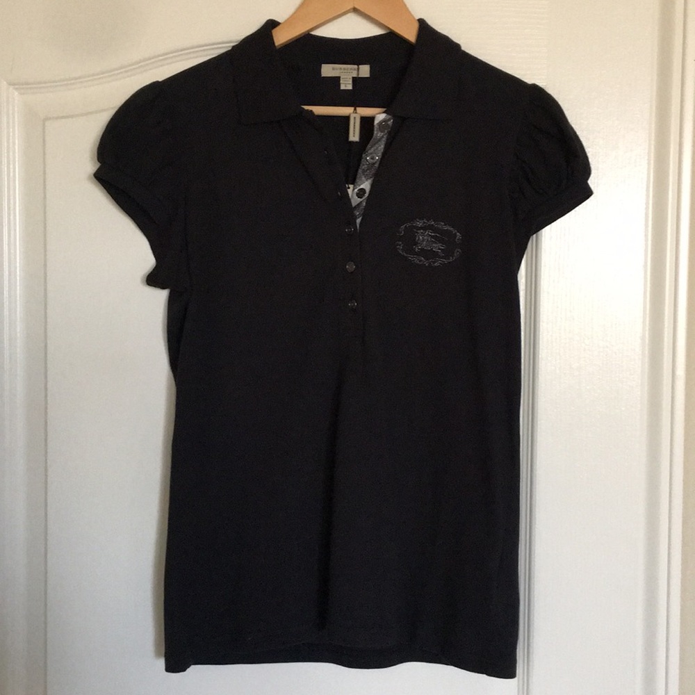 NEW Burberry Black Women nova check trim Shirt